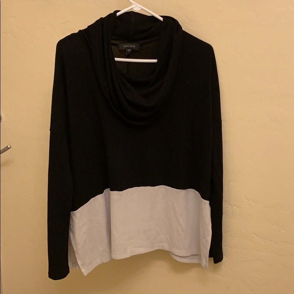 Karen Kane cowl neck sweater with split hem